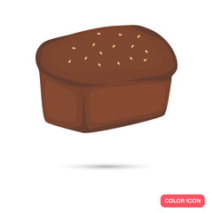 Loaf of black bread color flat icon for web and mobile design