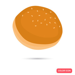 Hamburger bun color flat icon for web and mobile design