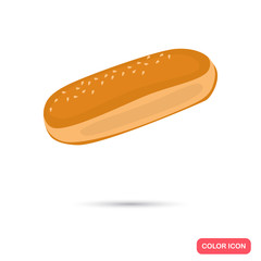Hot dog bun color flat icon for web and mobile design