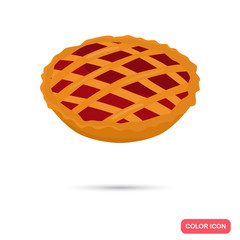 Pie with jam color flat icon for web and mobile design