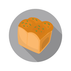 Salted bun with greens color flat icon for web and mobile design