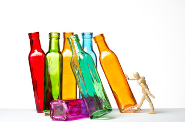 Pushing some bottles can knock all of them down.