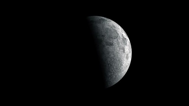4K Animation of Moon Phase in Dark Space