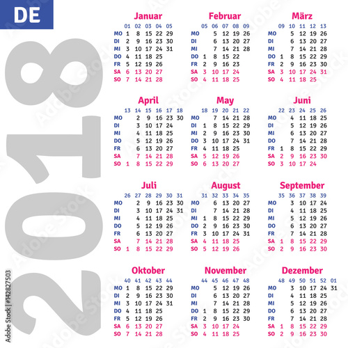 vertical calendar 2018