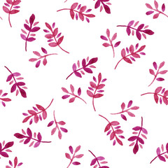 Watercolor seamless pattern with leaves.