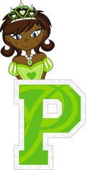 P is for Princess Alphabet Learning Illustration