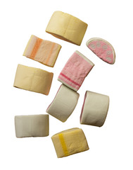 colorful marshmallows candy, isolatad