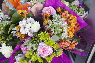 Fototapeta premium Bouquets of spring flowers.