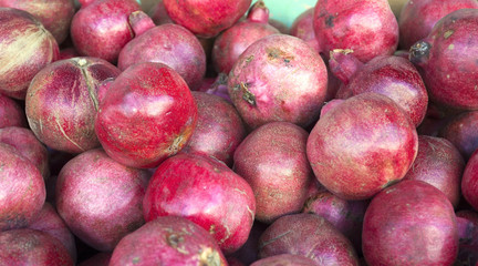 Pile of pomegranates.