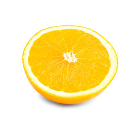 Half of juicy orange isolated on white