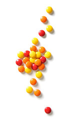 Delicious candies on white background