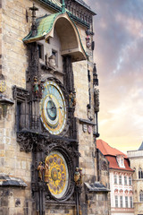 Famous Astronomical Clock Orloj in the Old Town of Prague