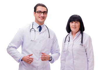 Two doctors isolated on the white background