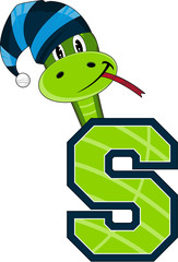 S is for Snake Alphabet Learning Illustration