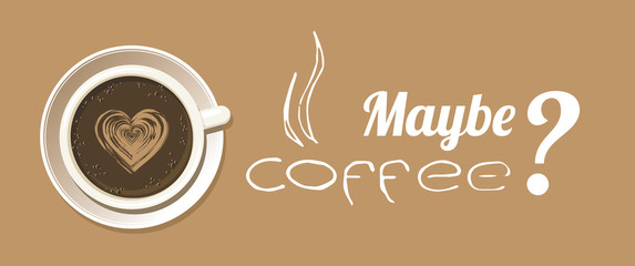 Espresso Cup with Latte Art Banner