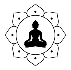 Lotusblume mit Buddha