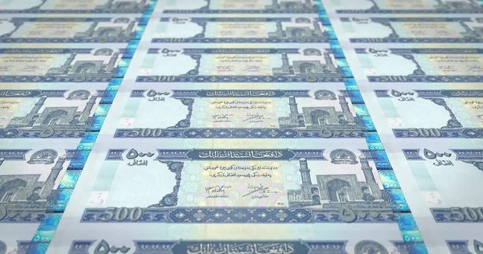 Banknotes of five hundred afghani of Afghanistan, cash money
