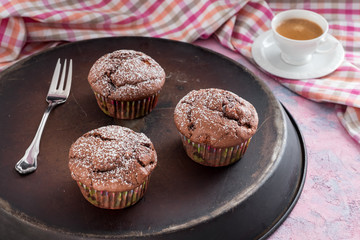 3 Schokokolademuffins mit Espresso