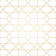 Stickers meubles Or abstrait géométrique Modèle sans couture de lignes dorées