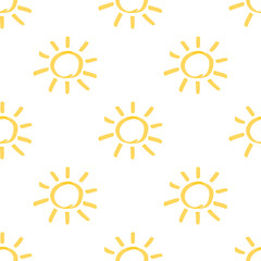 Yellow Marker Sun Seamless Pattern