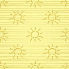 Golden Sun Seamless Pattern