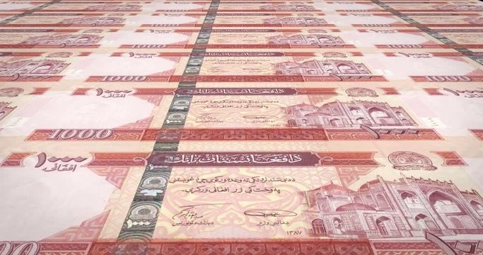 Banknotes of one thousand afghani of Afghanistan, cash money