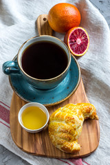 Homemade chocolate sweet croissant