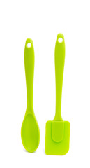 Green cooking silicone spatula