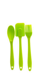 Green cooking silicone spatula