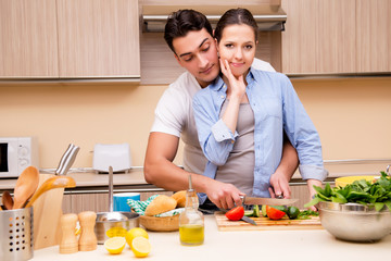 Young family in the kitchen