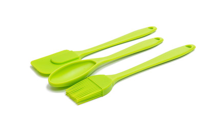 Green cooking silicone spatula
