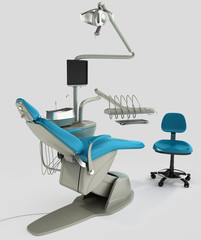 Model of modern dental chair. 3D illustration