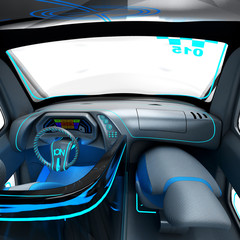 Concept design of the city universal electric vehicle. 3D illustration.