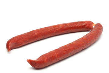 salami isolated on white background