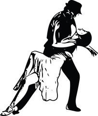 Abstract illustration of Latino Dancing couple