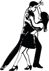 Abstract illustration of Latino Dancing couple