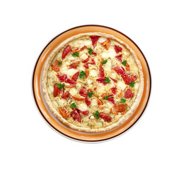 Tart with salted sheep cheese and tomatoes