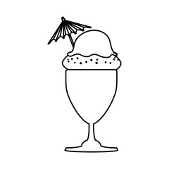 ice cream glass dessert vector icon illustration