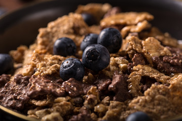 muesli with honey and blueberry