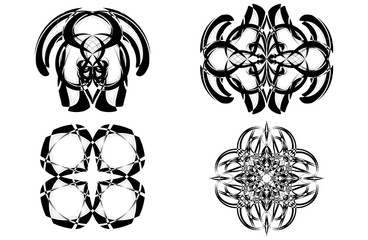 Set of 4 logo,signs,symbol,tattoo for design brand or logo company.