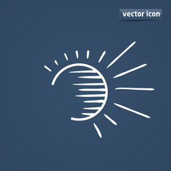 sun with lines line art abstract