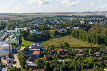 Fototapeta na wymiar Aerial panorama of Suzdal