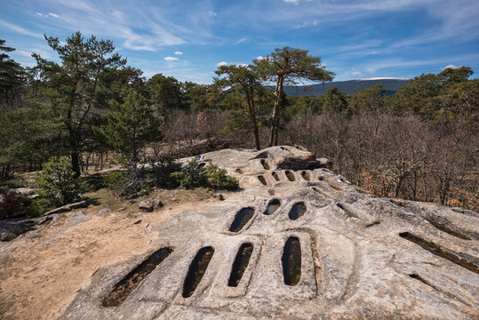 Cuyacabras medieval nineth century necropolis in Burgos, Castilla y leon, Spain.