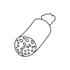 Salami pepperoni food sausage vector icon illustration