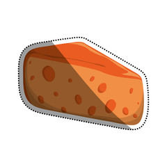 yellow cheese cheddar food vector icon illustration