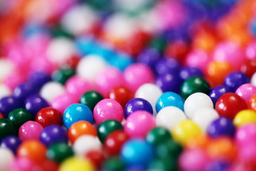 Colorful Tiny Round Gumball Candy Background