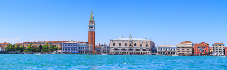 Fototapeta na wymiar Cityscape Venice, sea view Piazza San Marco with Campanile, Doge Palace in Venice, Italy.