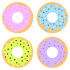 vector set of donuts