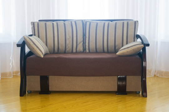 Cream sofa in luxury designed sitting room