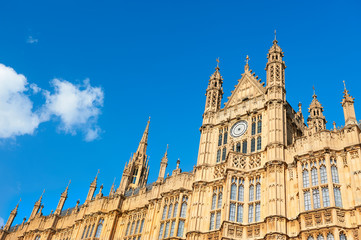 Fototapeta premium Architectural details of Palace of Westminster in London